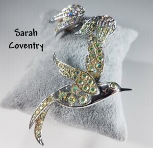 Vintage Sarah Coventry Bird of Paradise Brooch Earrings Set, 1960s